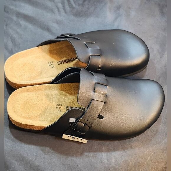 BRAND NEW CUSHIONAIRE HAZE LEATHER  CLOGS MULES SLIPPERS SANDALS G1 - Picture 15 of 16